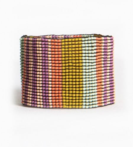 Penelope Vertical Stripe Beaded Stretch Bracelet R...