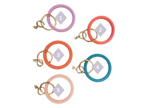 أساور تعليقة مفاتيح لون واحد - Keyring Bangles