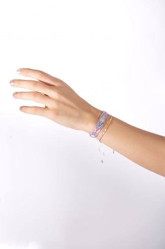 Purple Beaded Friendship Bracelet