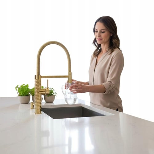 خلاط مجلى ذهبي مطفي سبرنق متحرك