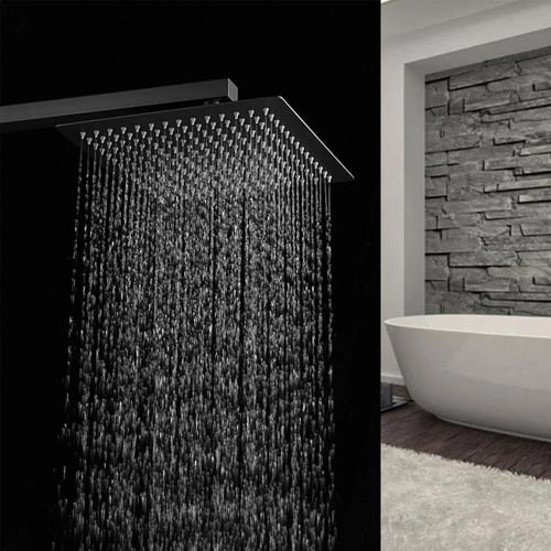 طاسة دش ستانلس ستيل اسود مربع 30*30 سم