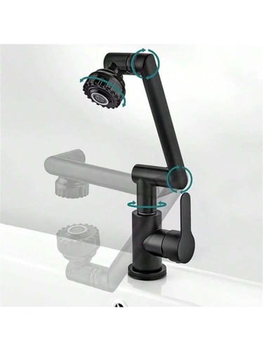 خلاط مغسلة متحرك 360 درجة اسود