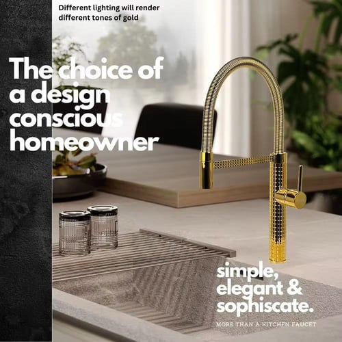 خلاط مجلى ذهبي مطفي سبرنق متحرك