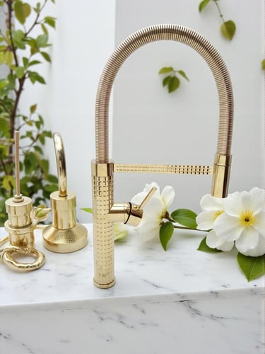 خلاط مجلى ذهبي مطفي سبرنق متحرك