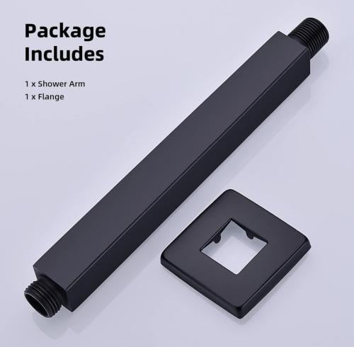 ماسوره دش مربع اسود من السقف 20 سم