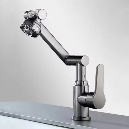 خلاط مغسلة متحرك 360 درجة رمادي