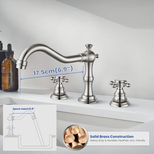 خلاط مغسلة 3 فتحه مدور كلاسك كروم مطفي