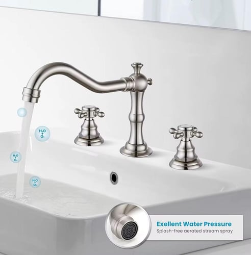 خلاط مغسلة 3 فتحه مدور كلاسك كروم مطفي