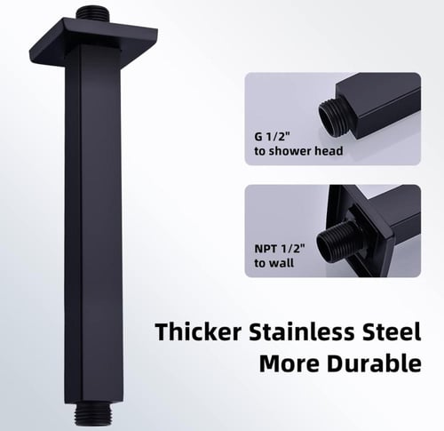 ماسوره دش مربع اسود من السقف 20 سم