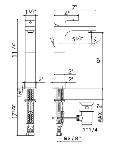 خلاط مغسلة طويل نيوفروم / newform
