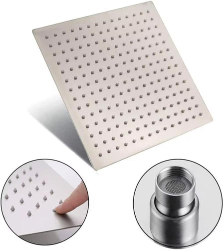 طاسة دش ستانلس ستيل كروم مطفي مربع 30*30 سم