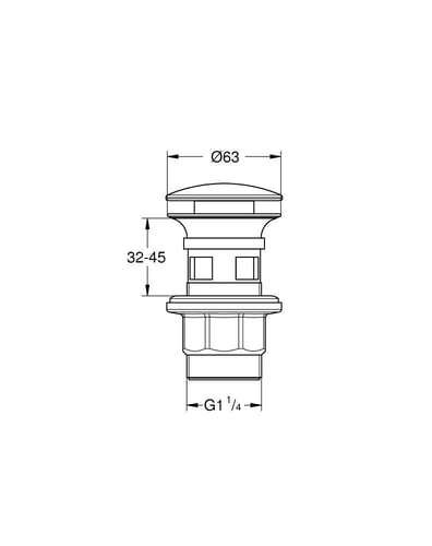 . هراب مغسلة كبس كروم جروهي/GROHE