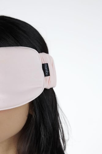 غطاء عين من البامبو الطبيعي-وردي بلوسم