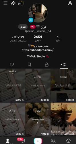 حساب تيك 2654متابع عرب