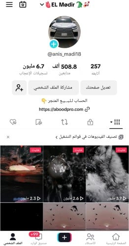 حساب تيك 508الف متابع عرب