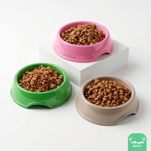 Plastic dish for food and water for cats #1