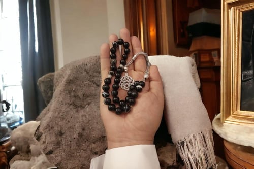 سبحة حجر طبيعي Charoite شارويت