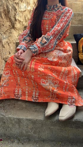 فستان بحزام لف