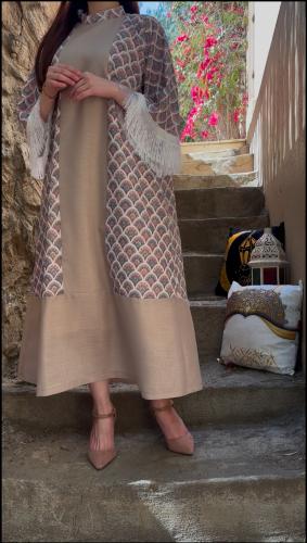 جلابية شيفون ولينن هندي