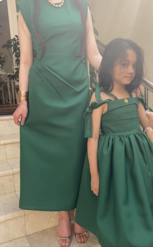 فستان أطفال أخضر