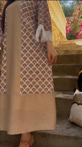 جلابية شيفون ولينن هندي