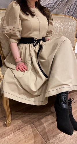 فستان بسكرات من قماش الجينز