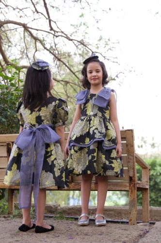 فستان أطفال من التفته المشجر بتصميم أنيق