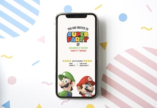 بطاقة دعوة إلكترونية ( صورة ) -ماريو-