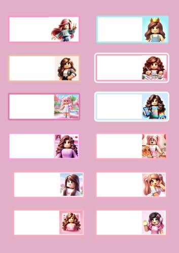 ملصقات أسم - روبلكس للبنات -