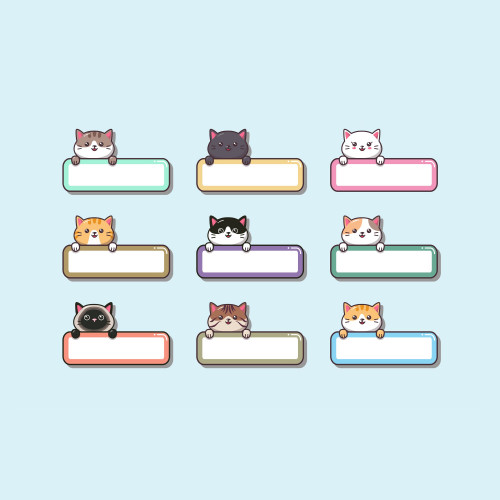 ملصقات أسم - قطط-