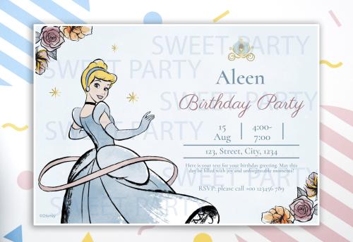 بطاقة دعوة إلكترونية ( صورة ) -سندريلا-