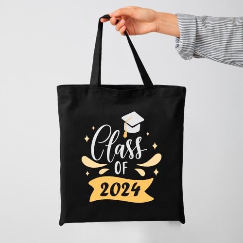 كيس قماشي أسود خريج 2024