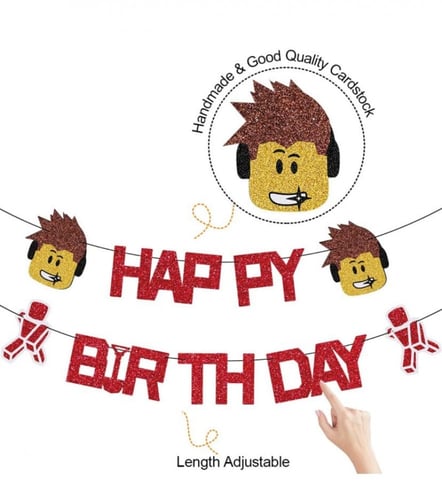 لافتة زينة happy birthday ثيم روبلكس