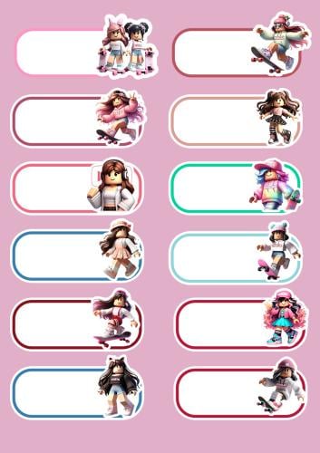 ملصقات أسم - روبلكس للبنات -