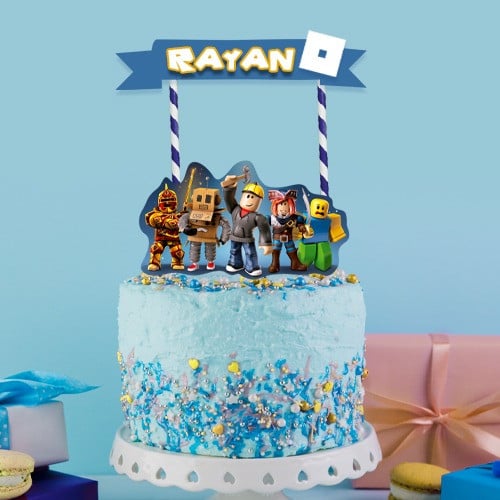 تغريسة كيك روبلوكس أزرق