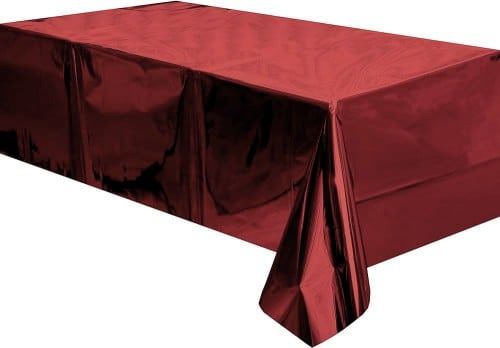 مفرش طاولة فويل لون أحمر