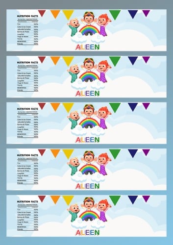 تاق ماء كوكوميلون/Cocomelon Water Bottle Labels