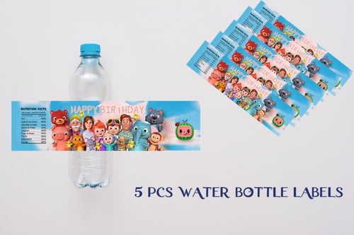 تاق ماء كوكوميلون/Cocomelon Water Bottle Labels