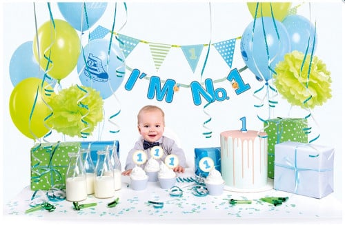 طقم حفلات عيد ميلاد الأول ولادي