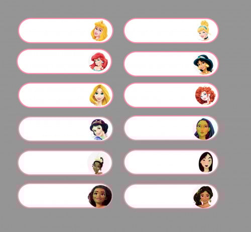 ملصقات أسم -أميرات ديزني-