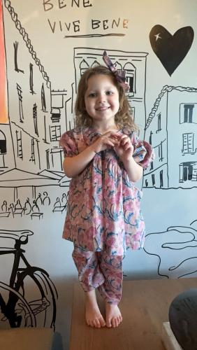 Lucha Floral set pink and blue set in cotton set ط...