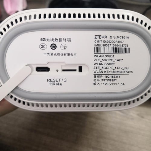 مستخدم رواتر ZTE MC801a يدعم الجيل الخامس ويدعم كل...