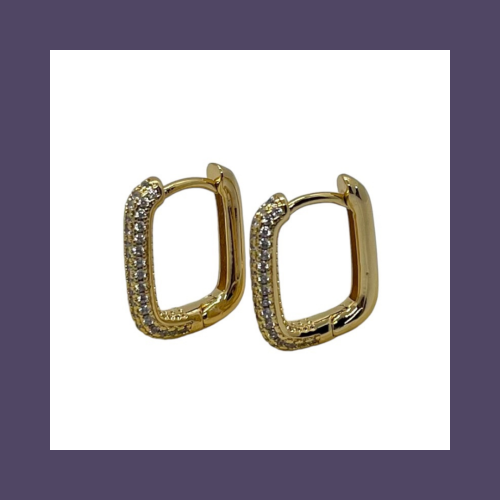 اقراط كريستال ذهبية