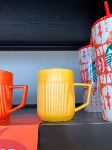 Pumpkin ceramic yellow cup