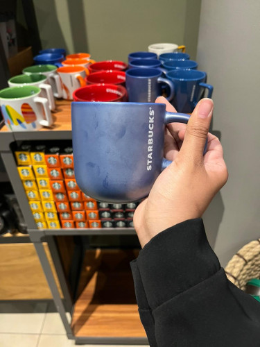 matt blue cup