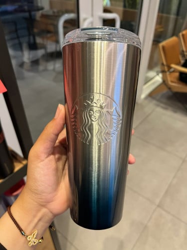 Ombre blue silver mug