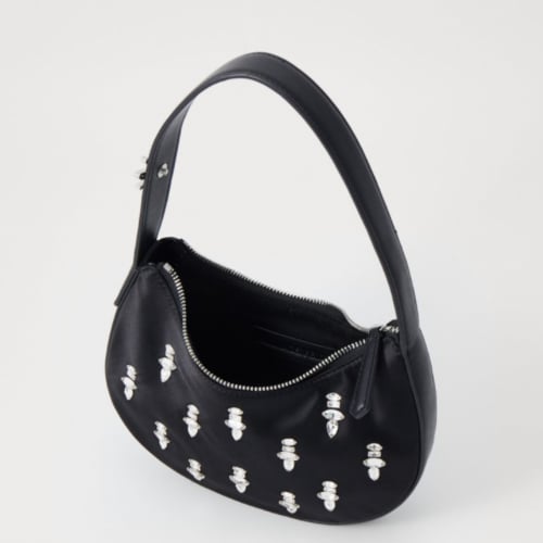 KARL LAGERFELD SOIREE HALF MOON EMBELL HANDBAG - B...