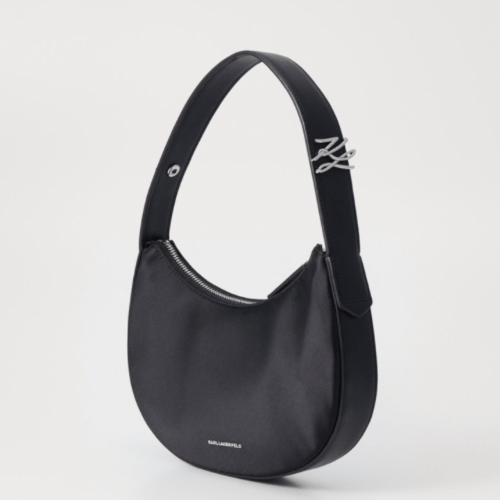 KARL LAGERFELD SOIREE HALF MOON EMBELL HANDBAG - B...