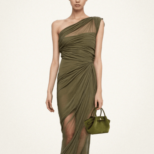 JW PEI HANA MINI FAUX SUEDE TOTE BAG - Dark olive