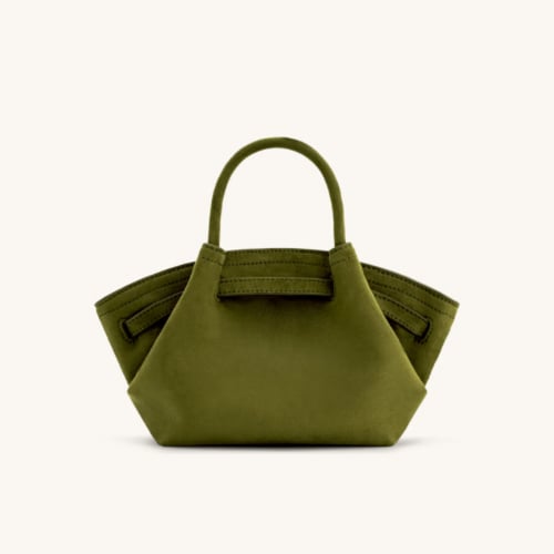JW PEI HANA MINI FAUX SUEDE TOTE BAG - Dark olive